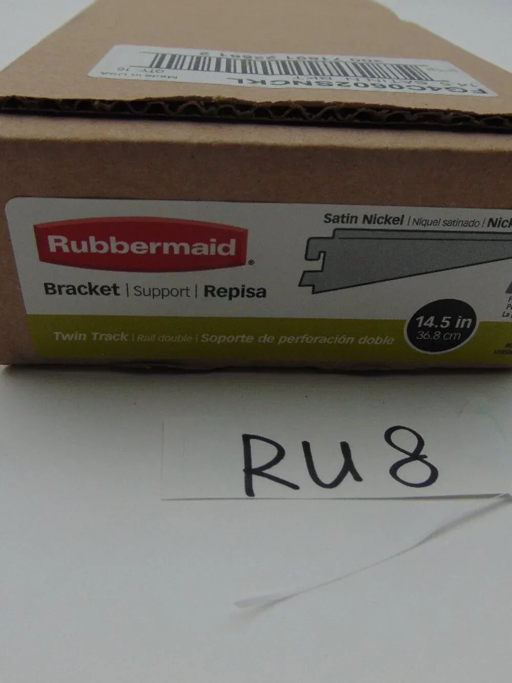 16 Rubbermaid Brackets Twin Track Bracket 14.5” Lot Of 16 FG4C0602NNCKL Nickel